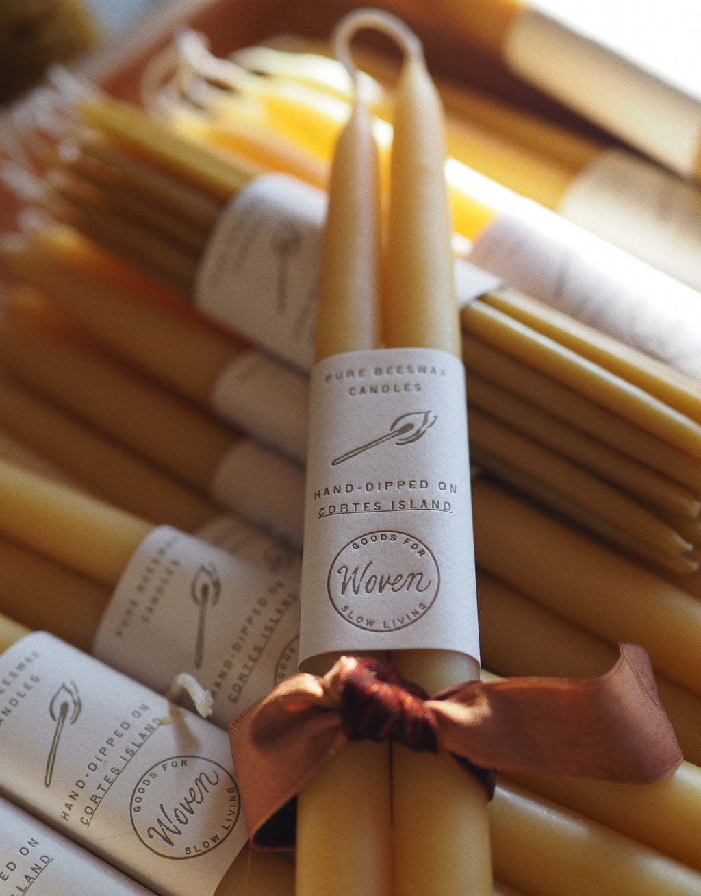 Beeswax  Taper - 12" - Pair of 2