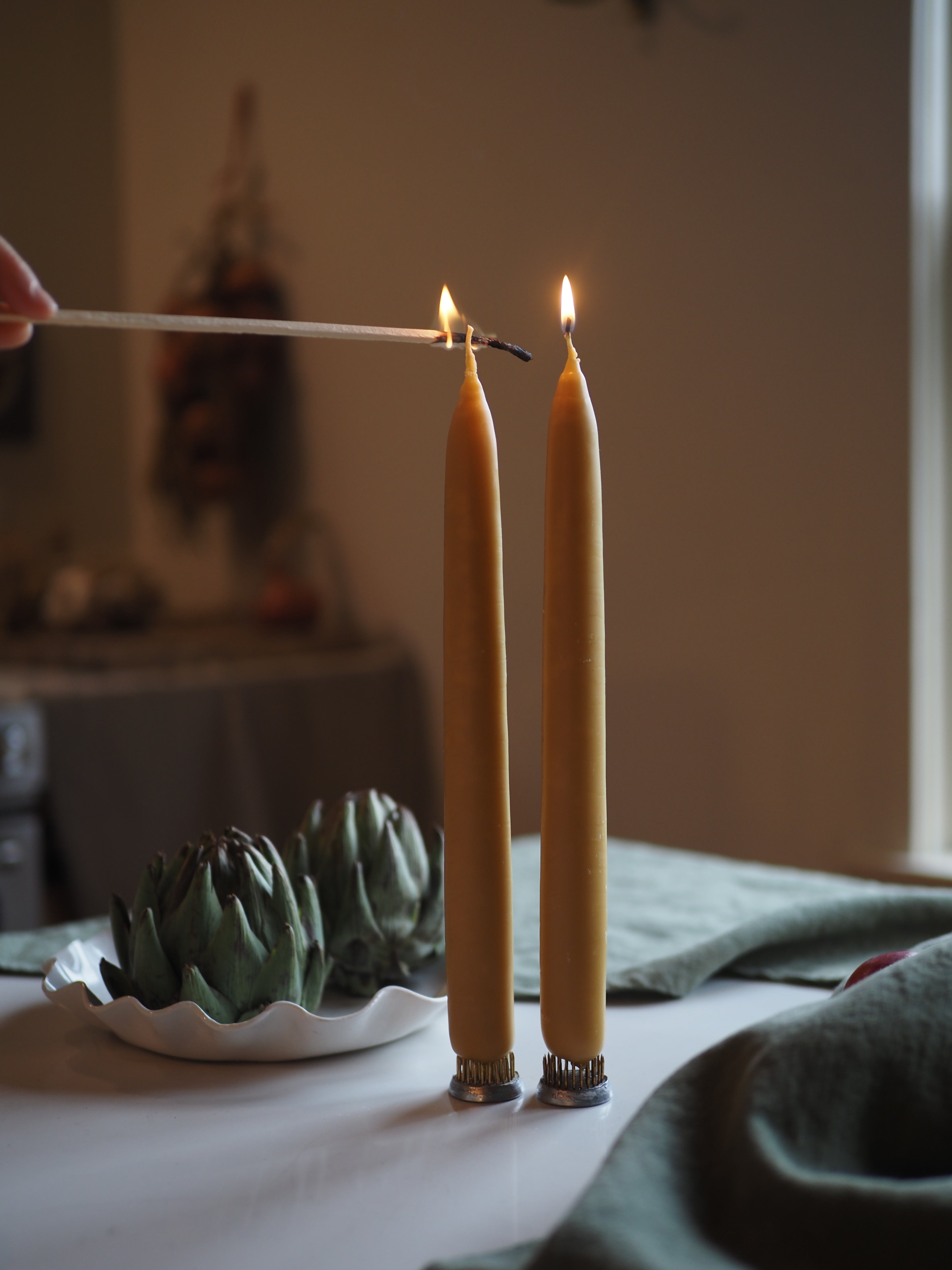 Beeswax Tapers - Power Candle 12" - Pair of 2