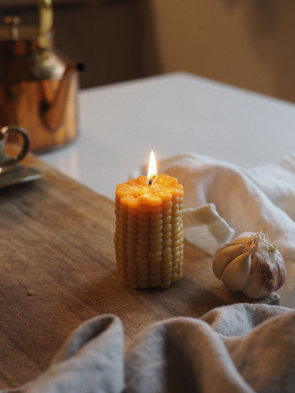Beeswax Corn candle