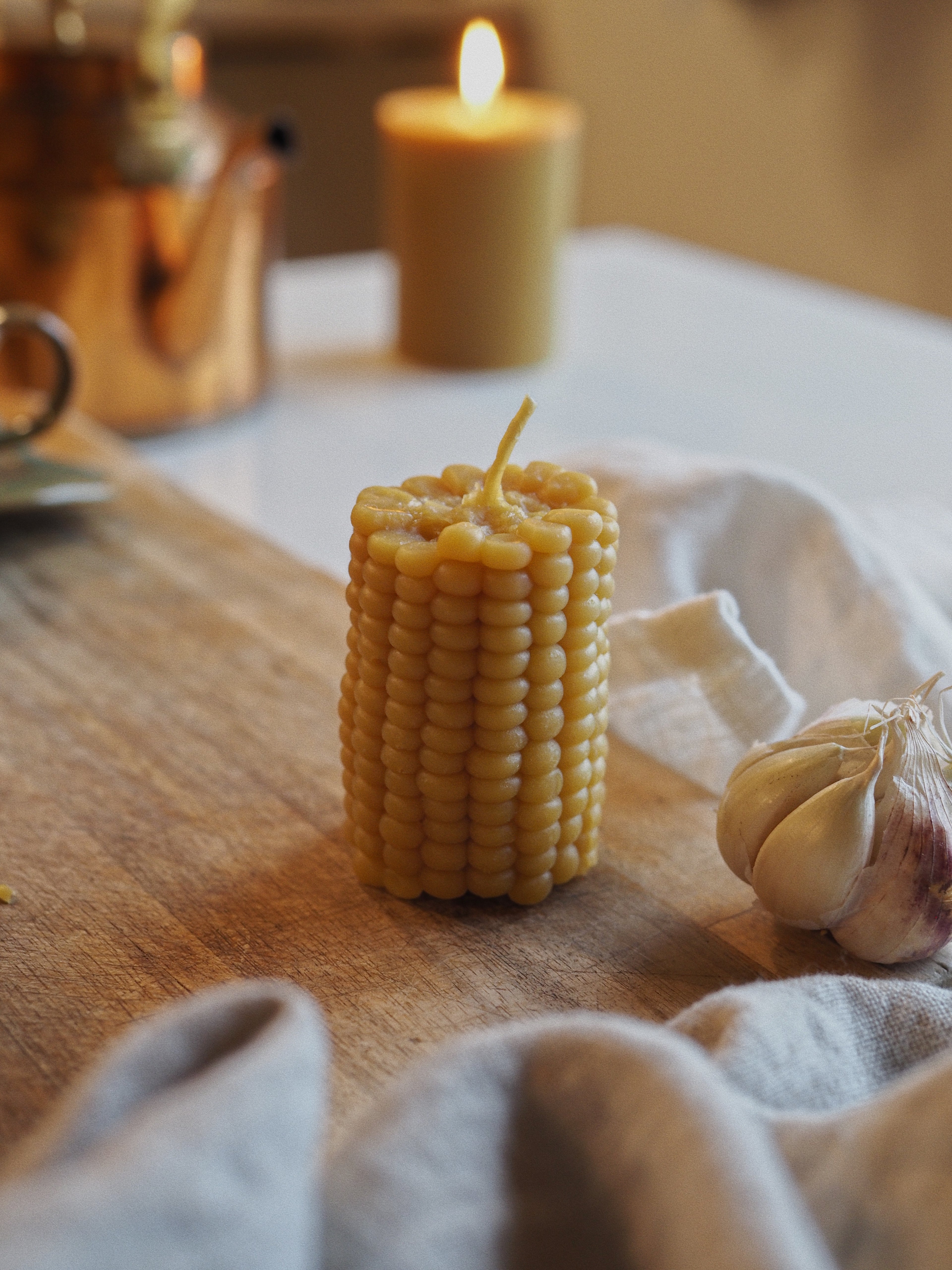 Beeswax Corn candle