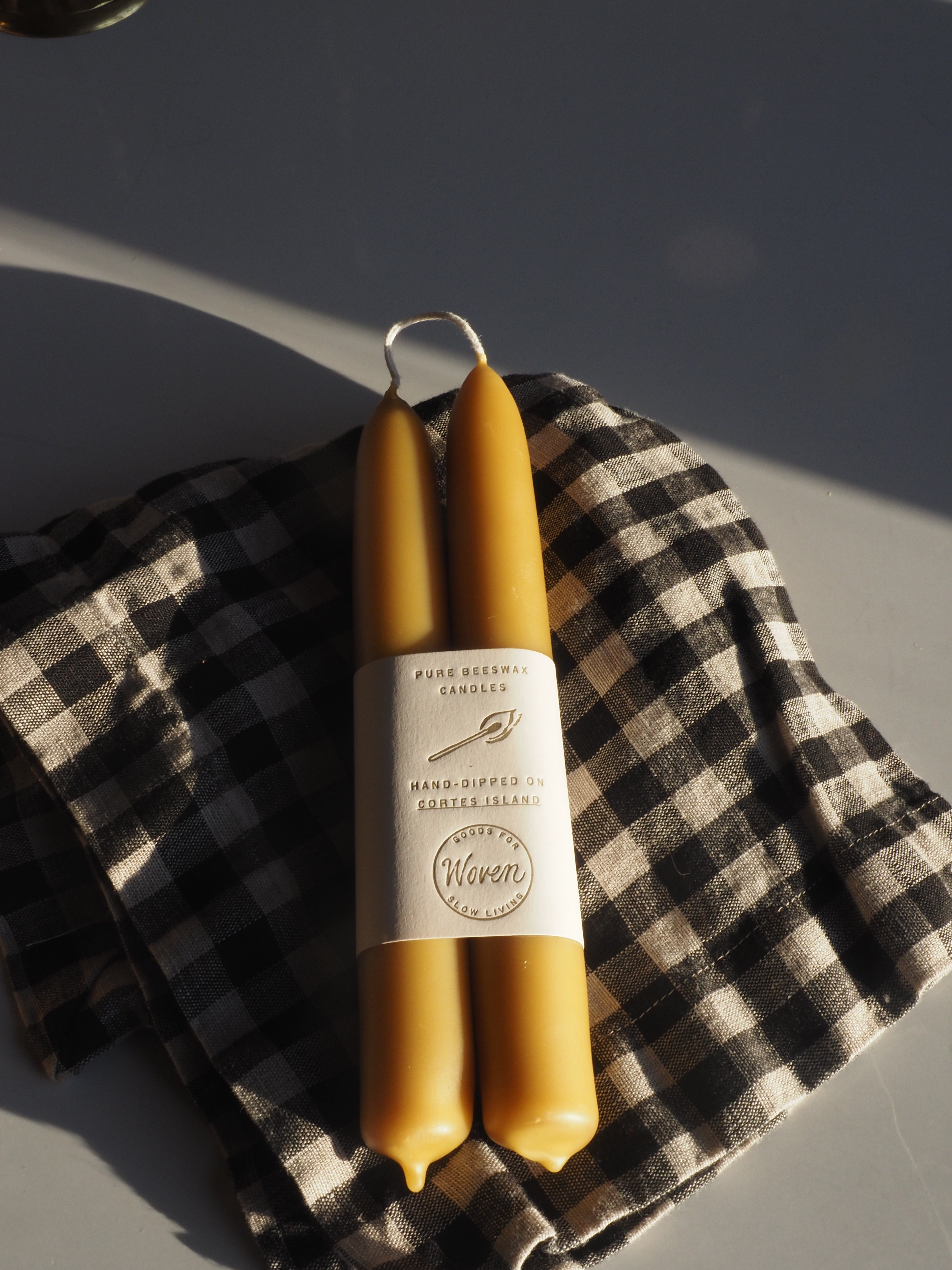 Beeswax shorty candles 8"