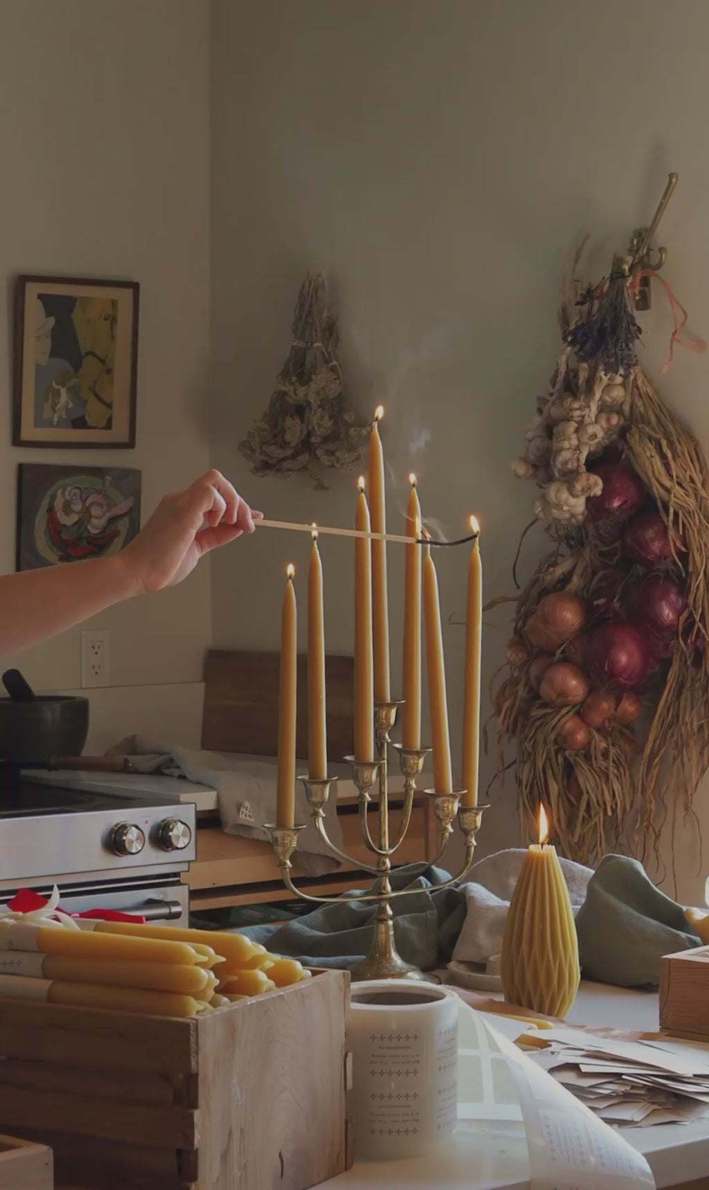 Beeswax  Taper - 12" - Pair of 2